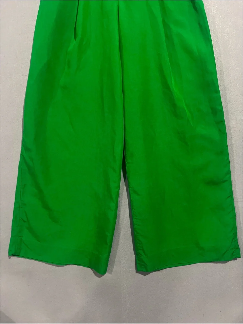 Cos Pants Women’s 4 Green Wide Leg High Waisted Linen Blend Trousers